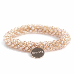 Beadz black champagne gold charm