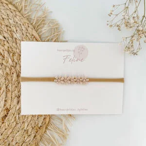 Haarbandje lace flower crème