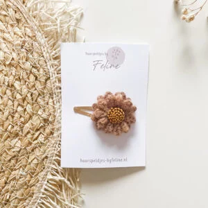 wool flower xl bruin oker